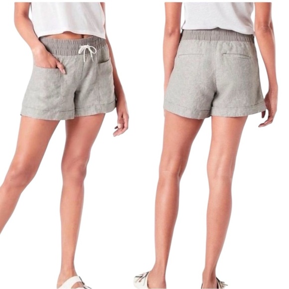 ATHLETA Cabo Linen 4" Shorts in Osprey Gray Heather Size 0 - Picture 1 of 5